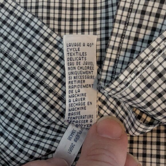 Vintage Ralph Lauren Black and White Check Shirt Button Down Men's - Size XL - Picture 9 of 15